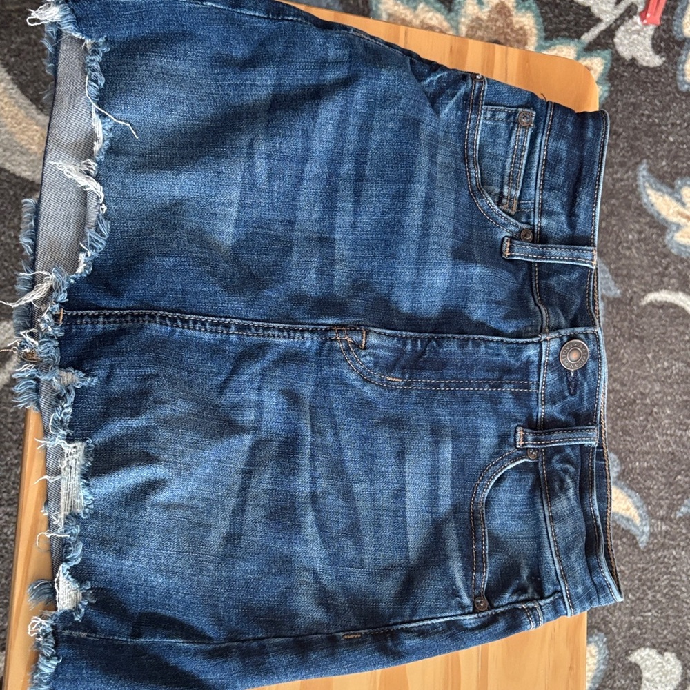 American Eagle Outfitters Dark Blue Denim high rise Mini Skirt